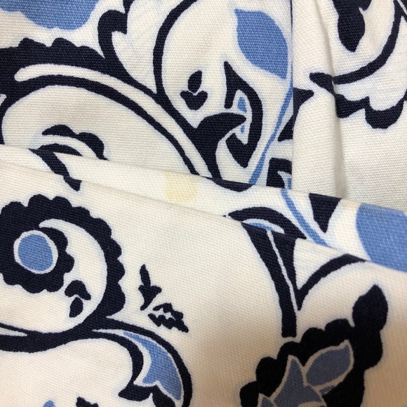 LOFT White & Blue Floral Paisley Pleated Skirt - Picture 8 of 8